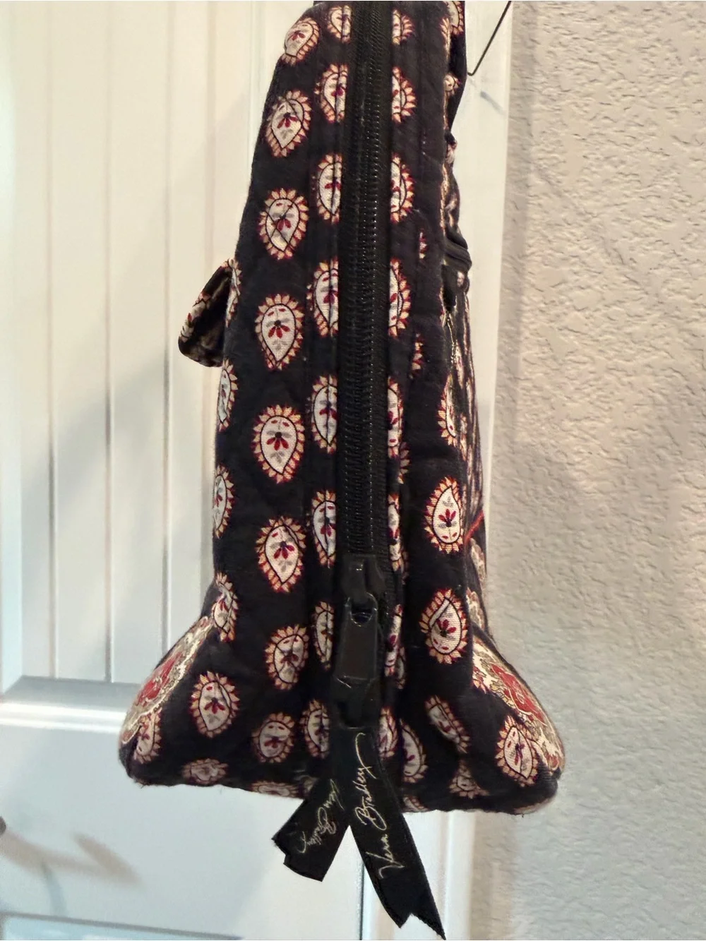 Quilted Black Paisley Tote Set - Travel Bag with Accessories